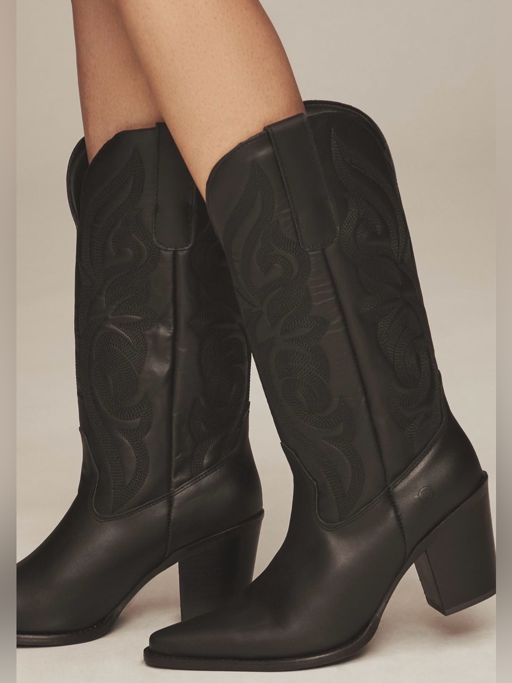 Dingo Hensley Women's Black Western Block-Heel Boots sz 7.5